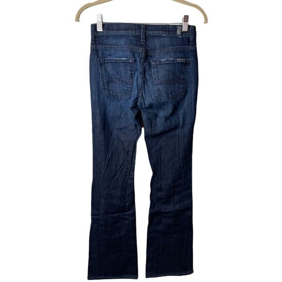7 For All Mankind Mid Rise Bootcut Dark Blue Jeans Women's Size 25 - Picture 2 of 8